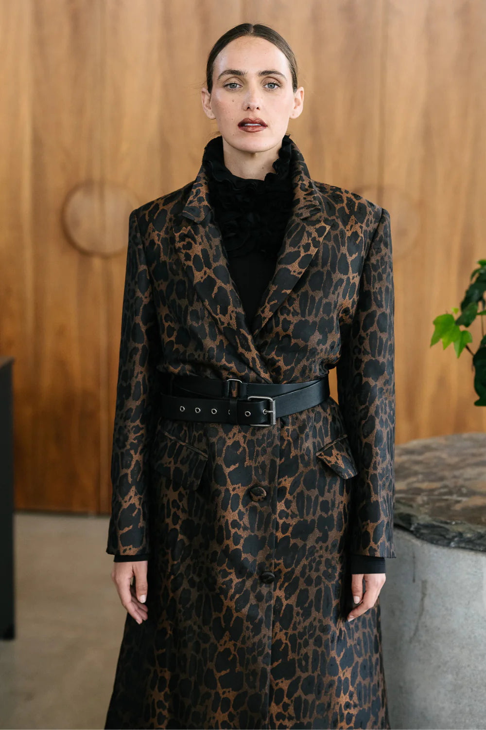 M.A. Dainty Bellhop Coat - Leopard