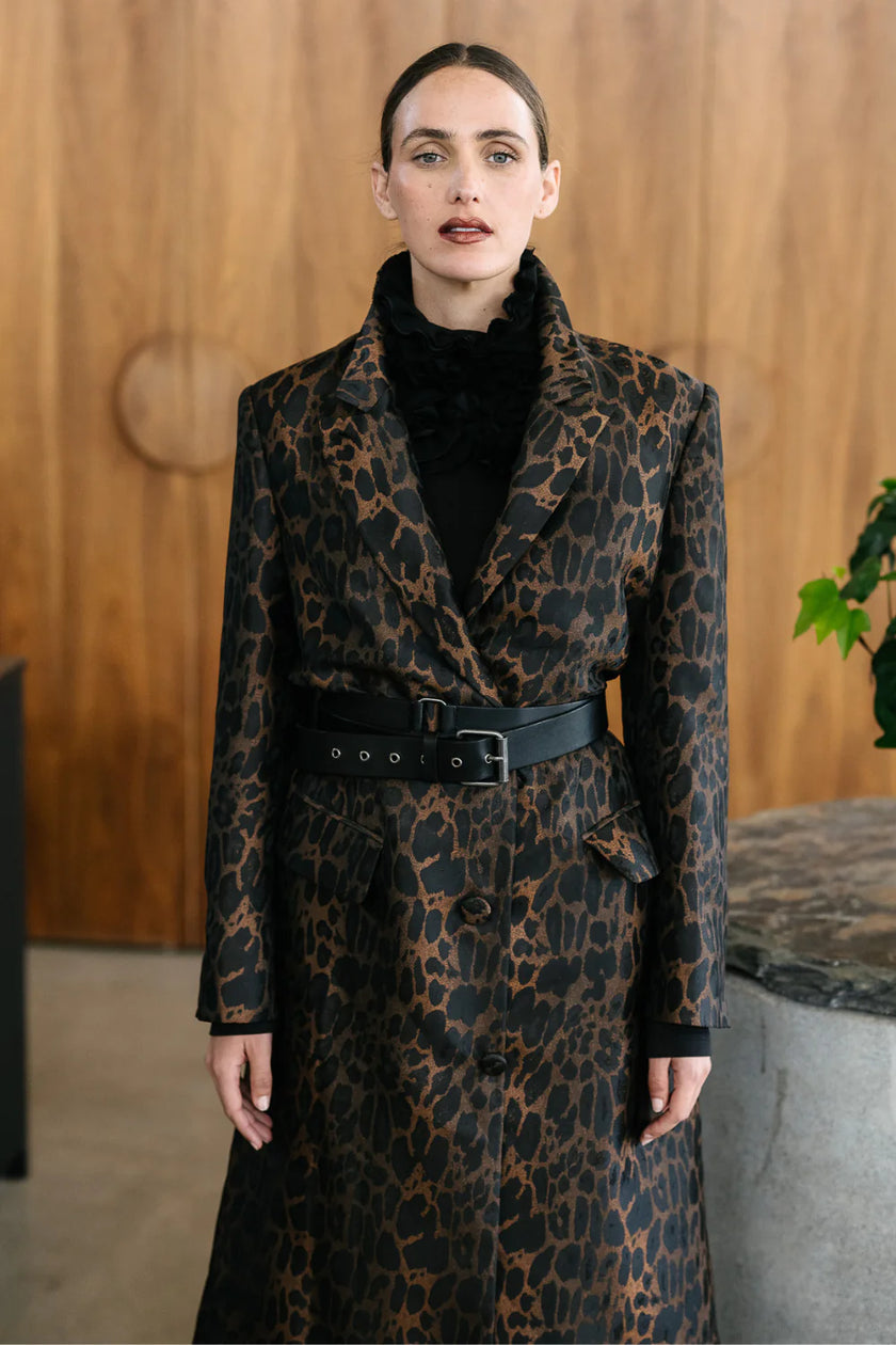 M.A. Dainty Bellhop Coat - Leopard