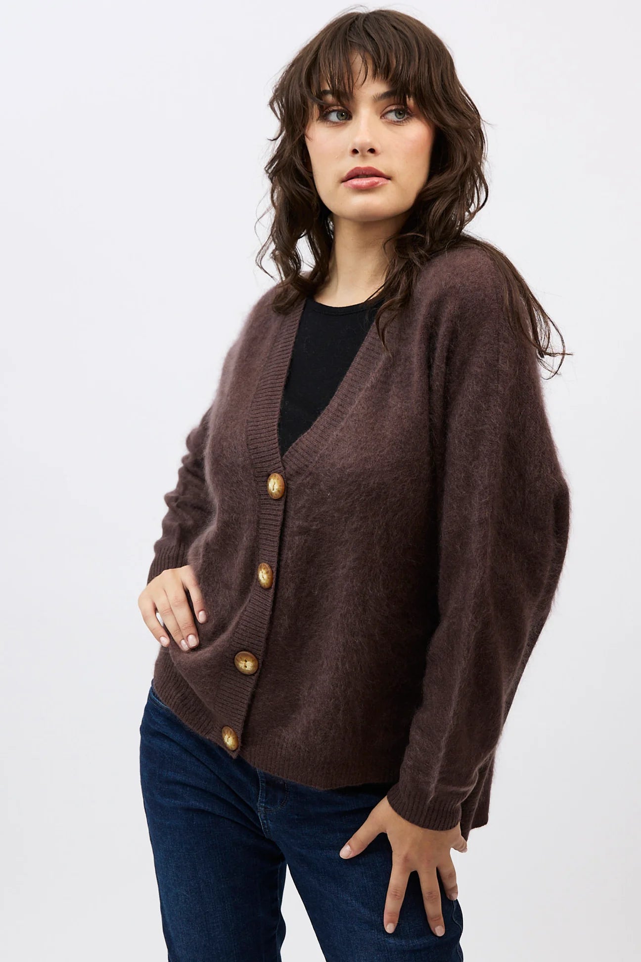 Mia Fratino Macy Cardi - Dark Chocolate