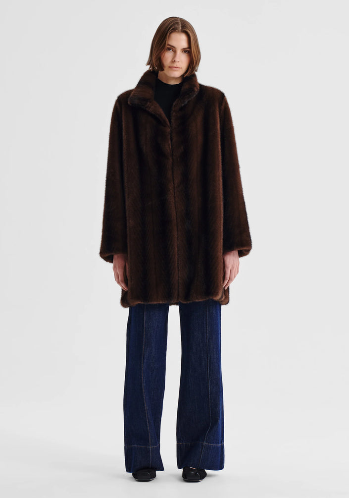 Morrison Stevie Fur Coat - Espresso