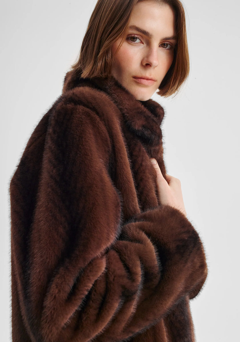 Morrison Stevie Fur Coat - Espresso