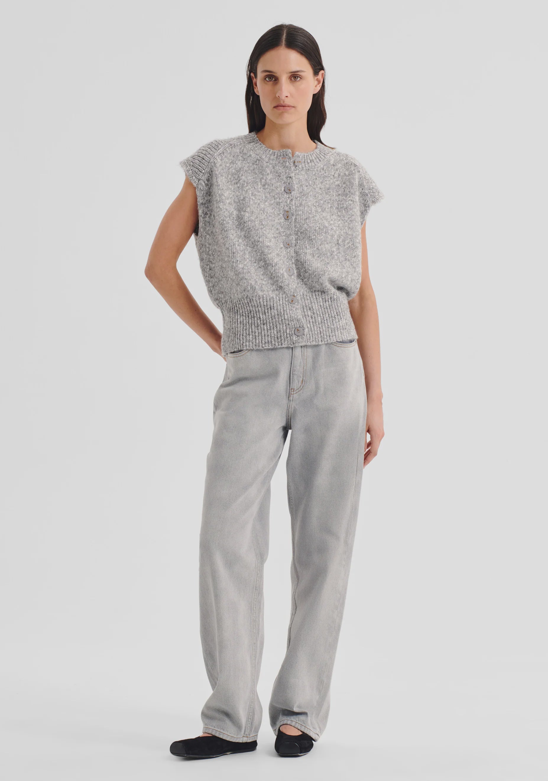 Morrison Zoe Knit Vest - Grey Marle
