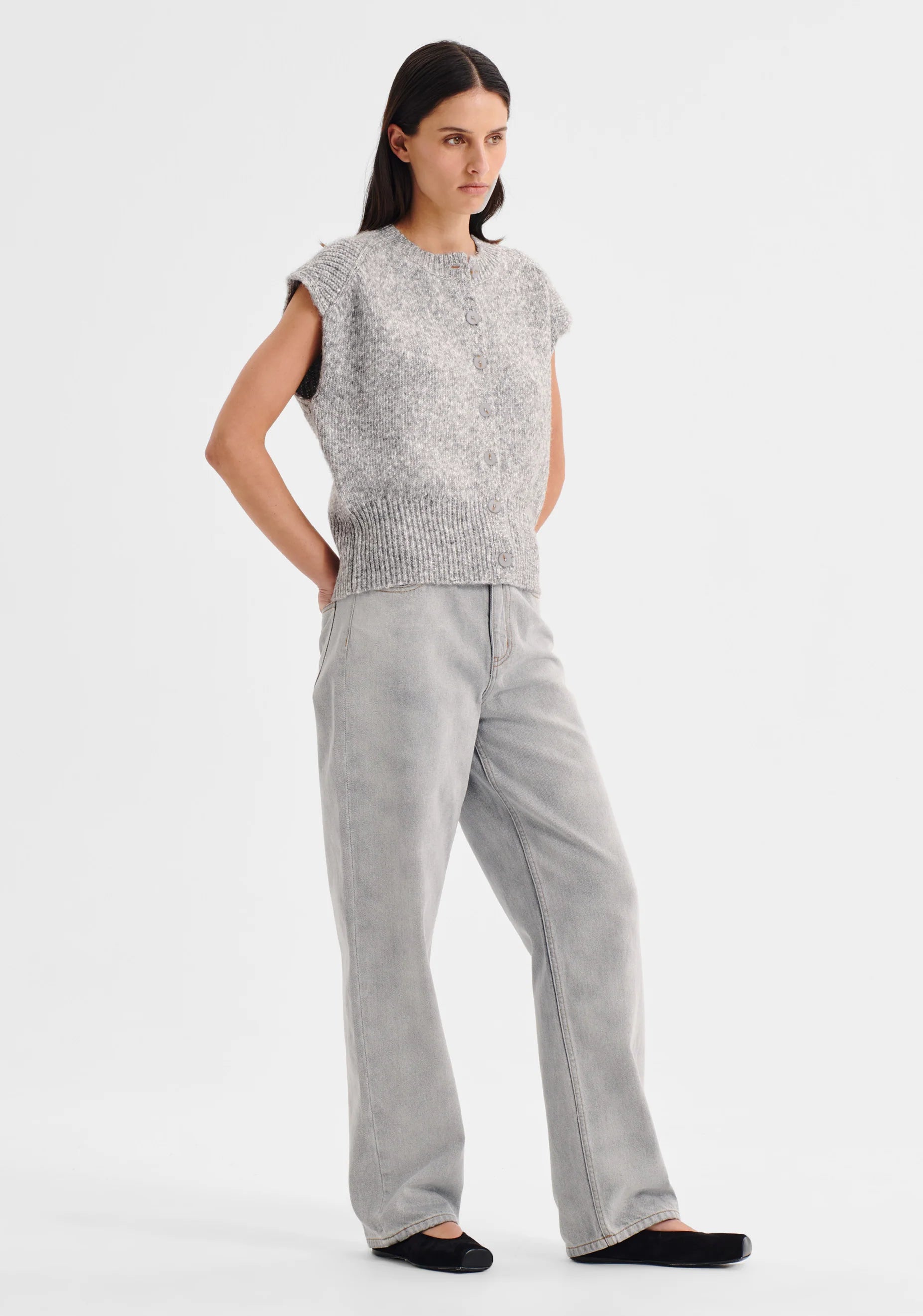 Morrison Zoe Knit Vest - Grey Marle