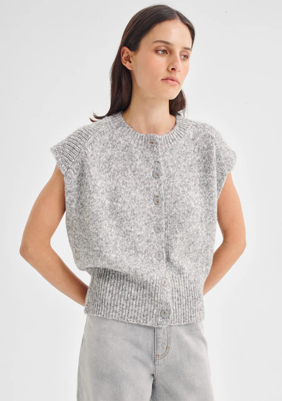 Morrison Zoe Knit Vest - Grey Marle