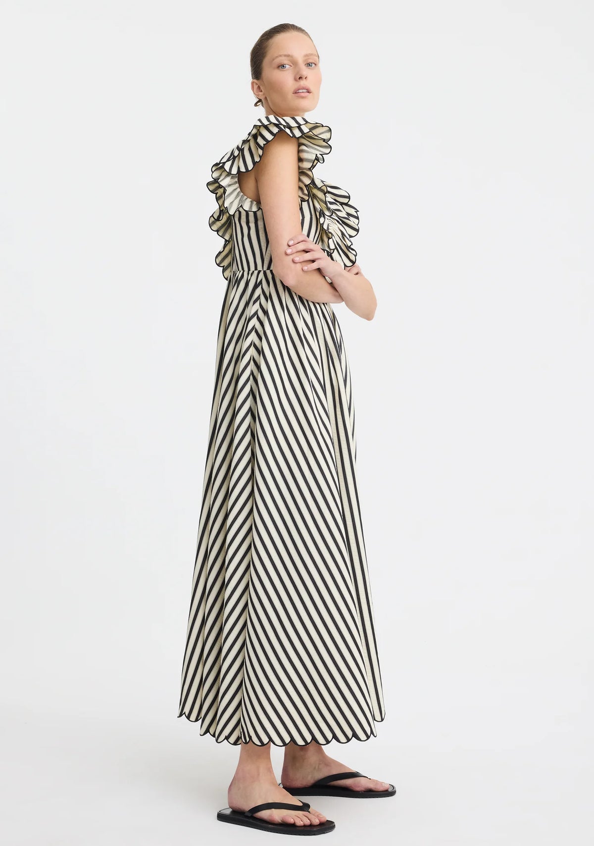 Morrison Marina Scrallop Maxi Dress - Stripe