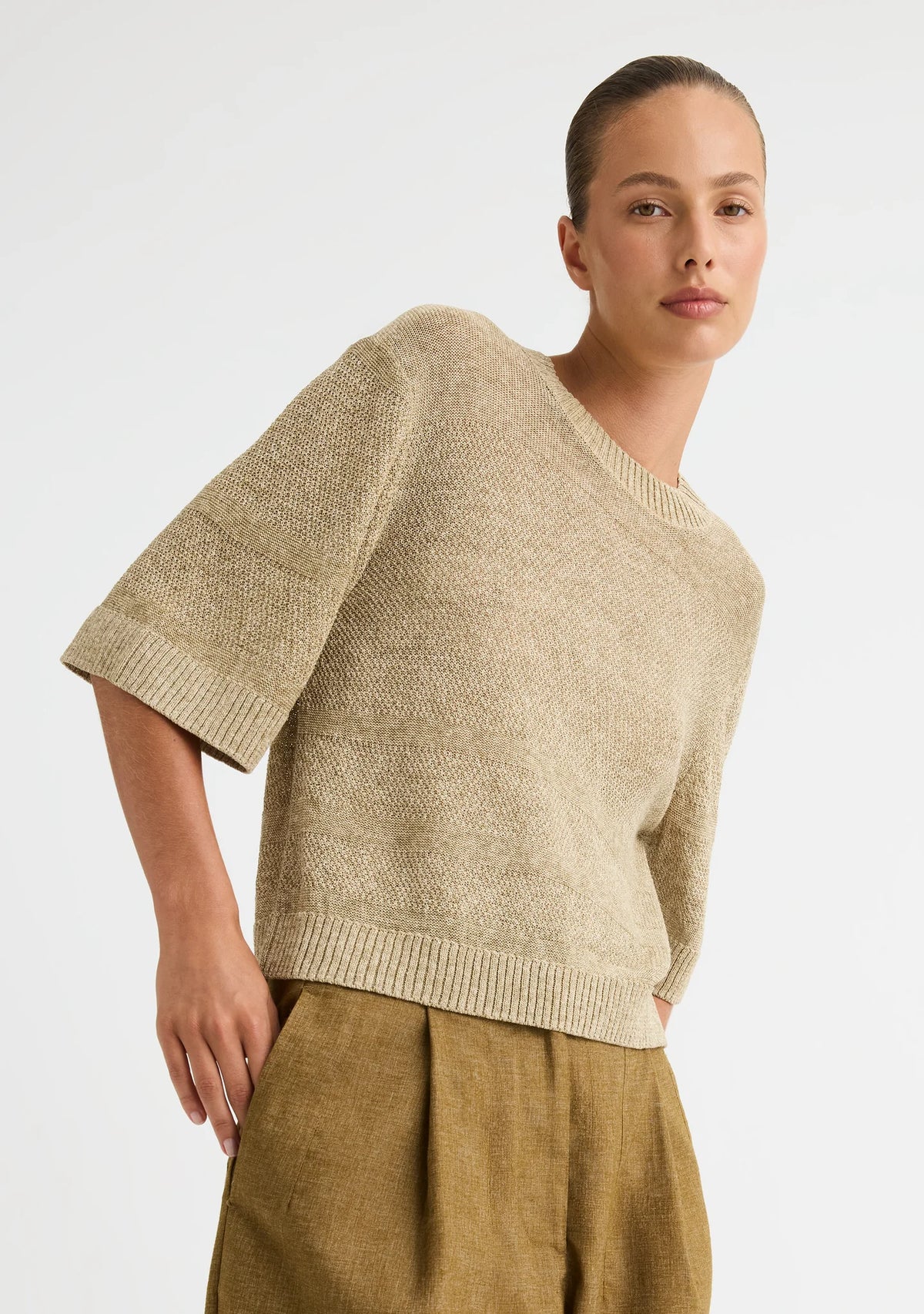 Morrison Renata Knit Tee - Oat