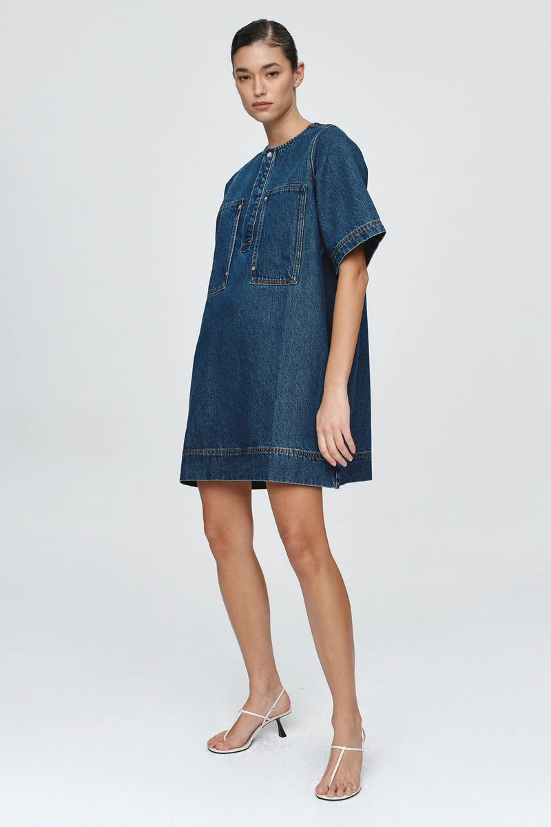 Marle Patch Pocket Dress - Classic Blue