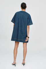 Marle Patch Pocket Dress - Classic Blue