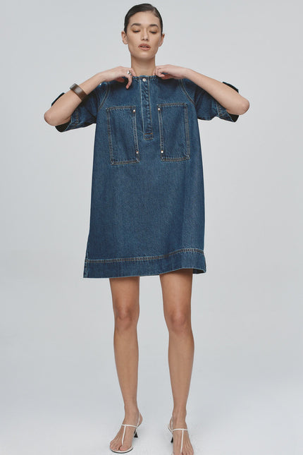 Marle Patch Pocket Dress - Classic Blue