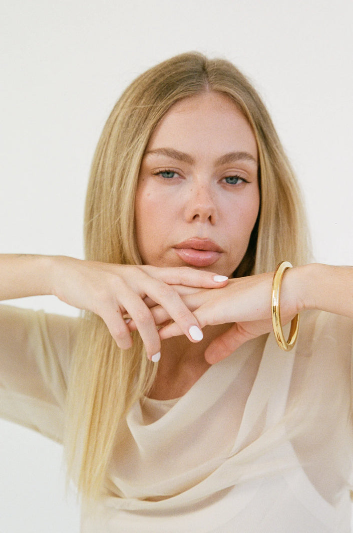 Porter Jewellery Chubby Tube Bangle - Gold