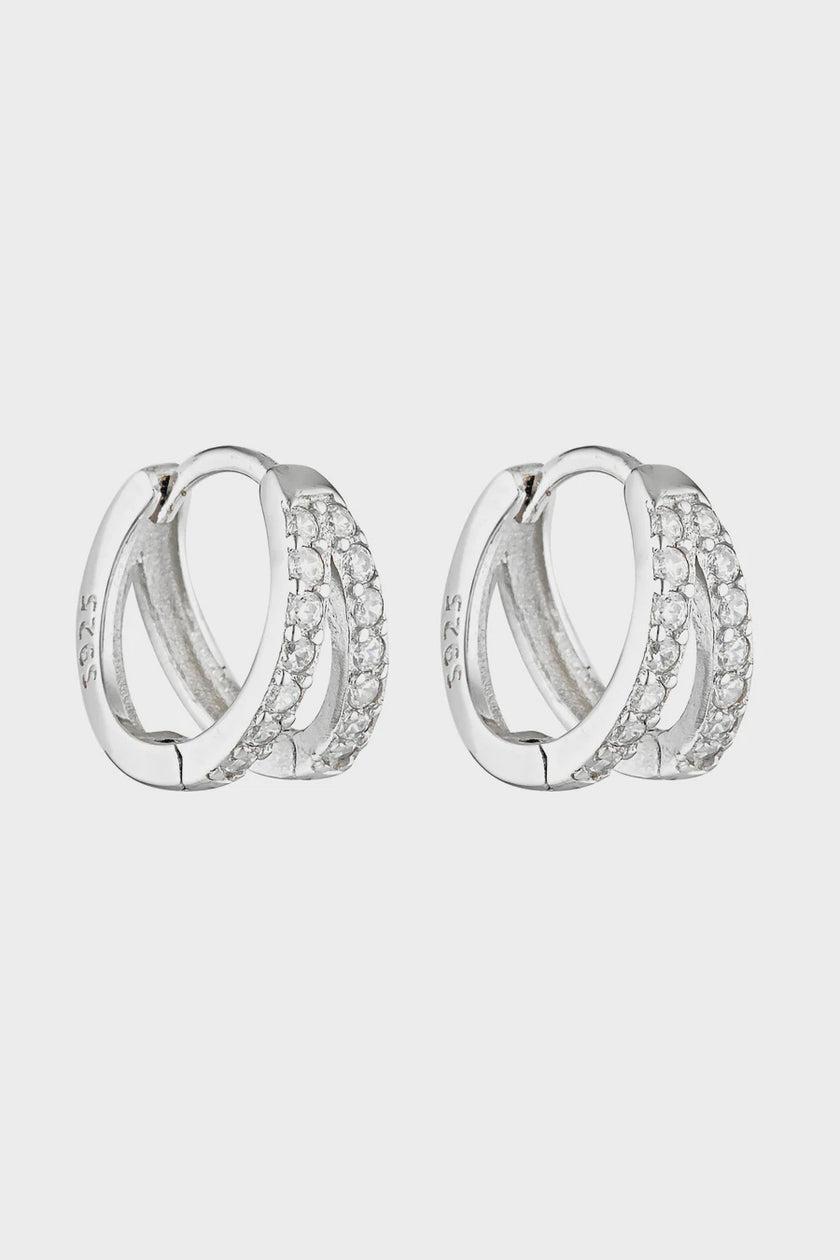 Porter Jewellery Double Angel Huggies - Sterling/Clear