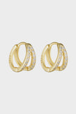 Porter Jewellery Double Angel Huggies - Gold/Clear