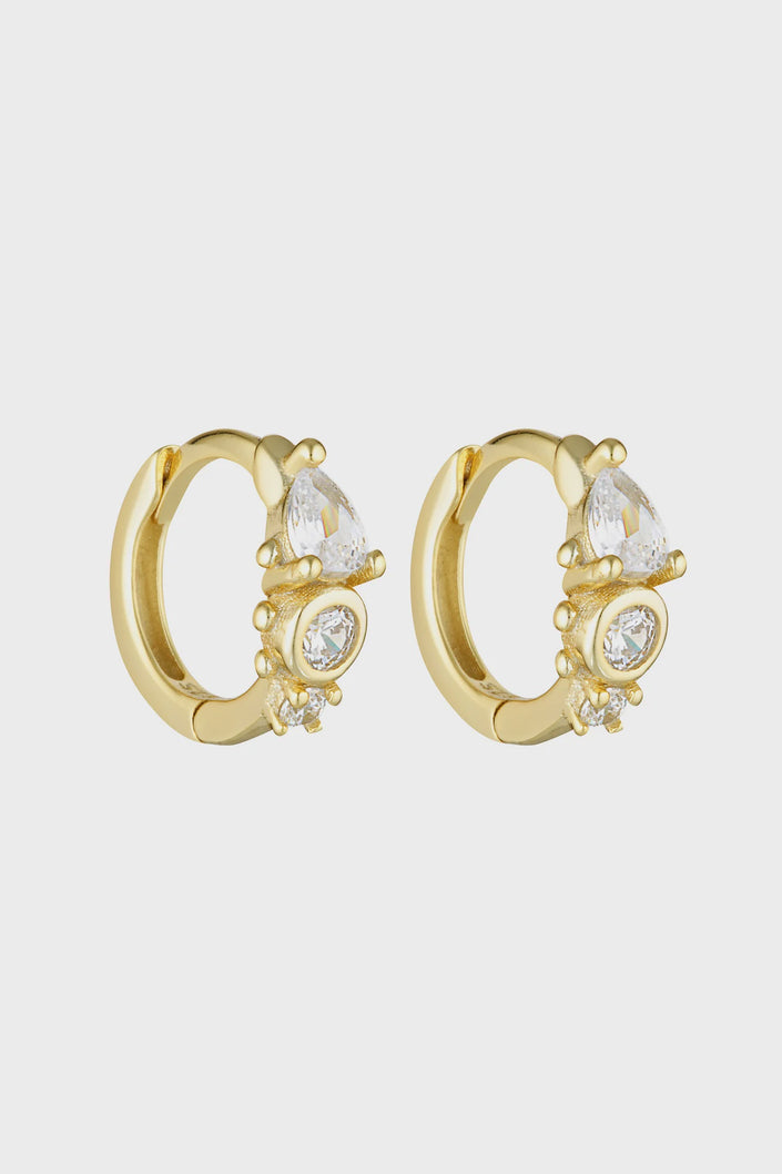 Porter Jewellery Heirloom Huggies - Gold/Clear