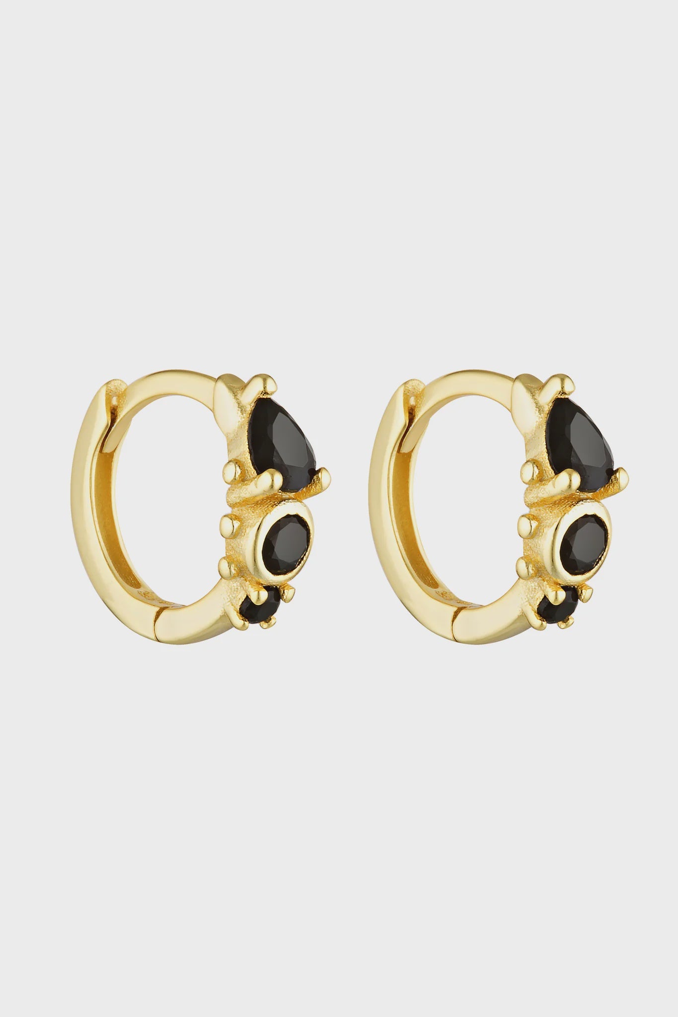 Porter Jewellery Heirloom Huggies - Gold/Onyx