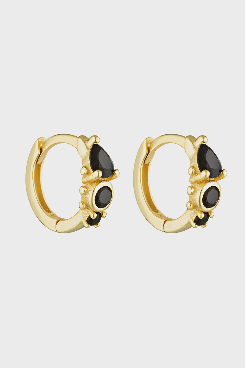 Porter Jewellery Heirloom Huggies - Gold/Onyx