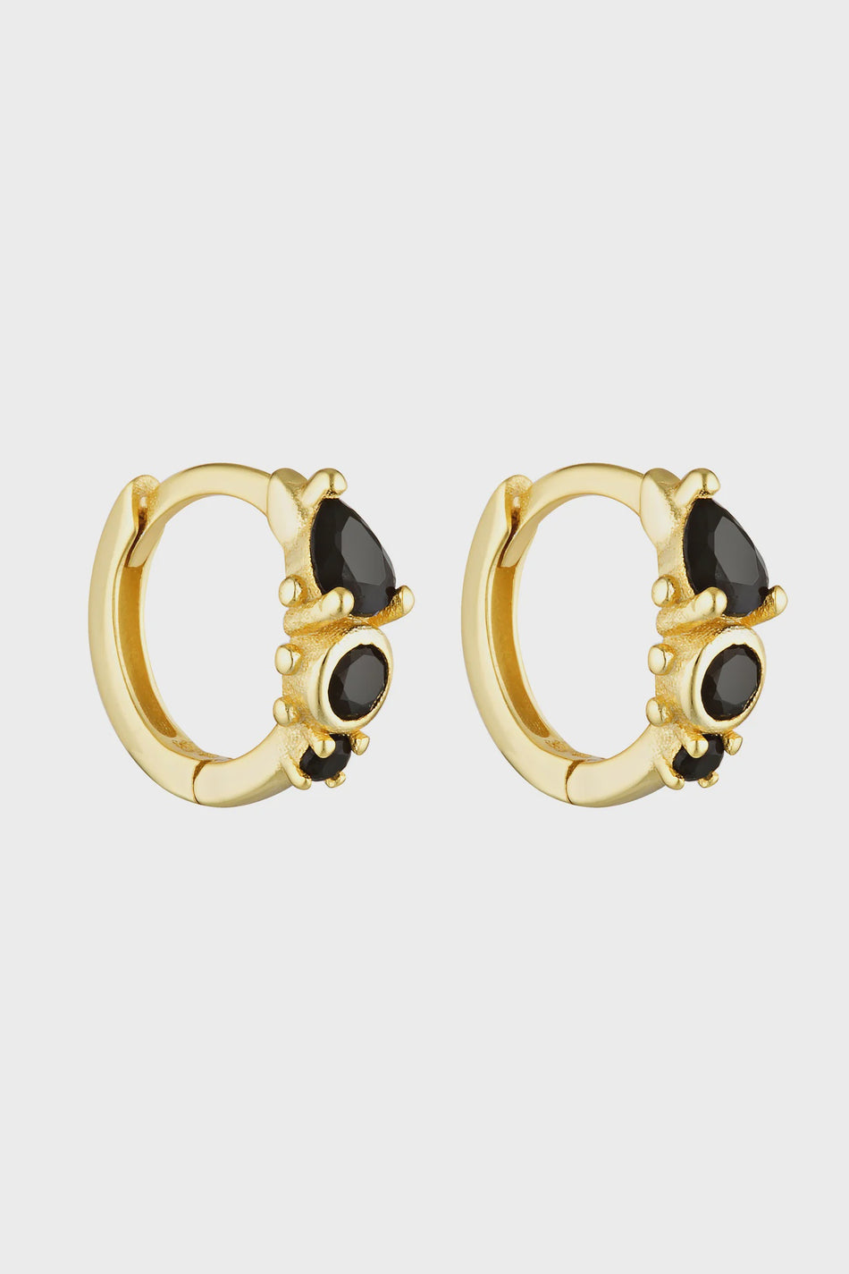 Porter Jewellery Heirloom Huggies - Gold/Onyx