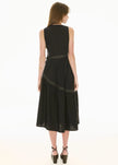 POL Orlo Topstitch Wrap Dress - Black/Pebble