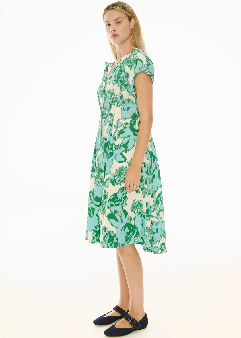 POL Jaine Tucked Dress -  Static Floral