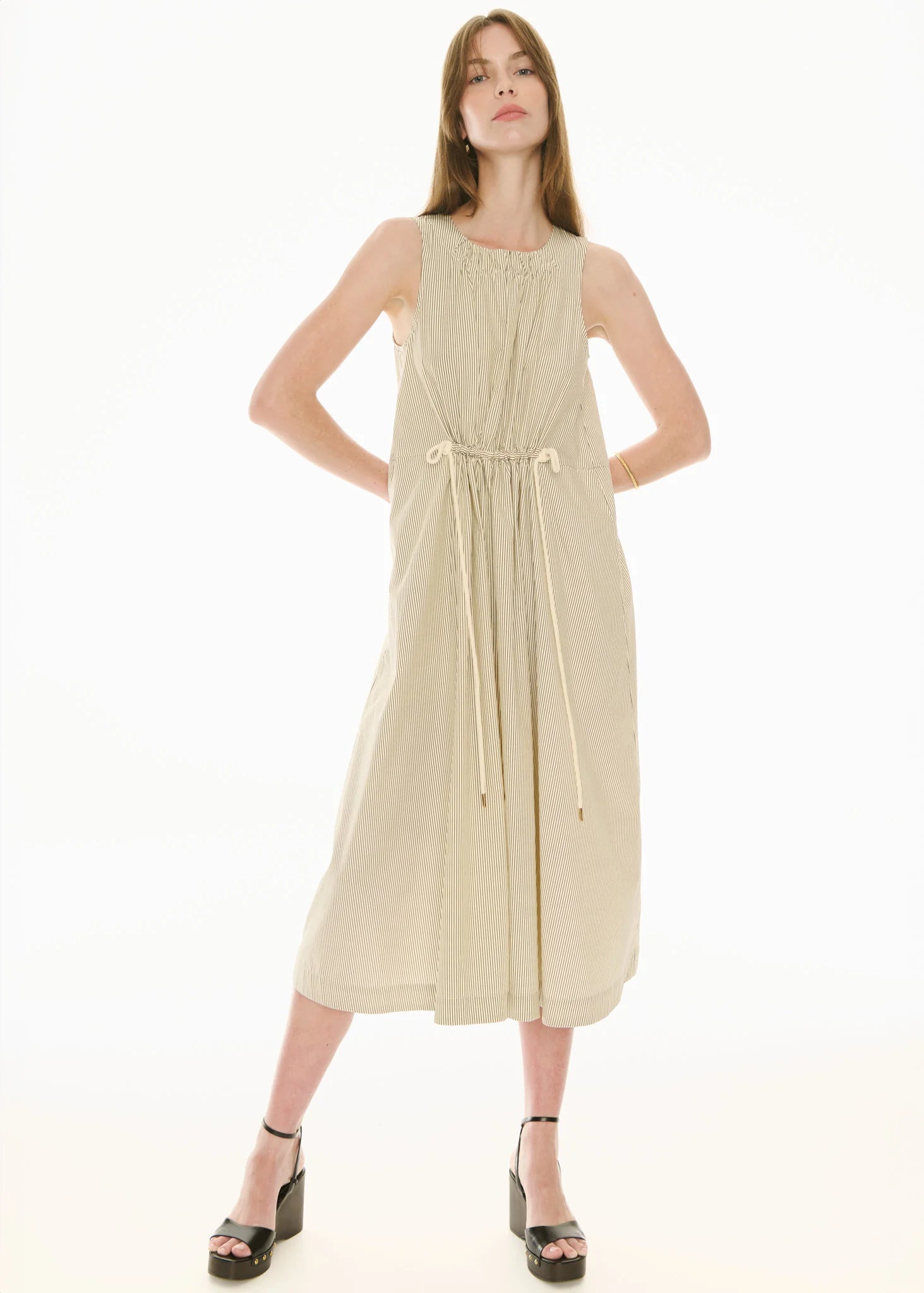 POL Fable Tank Dress - Ivory/Ink