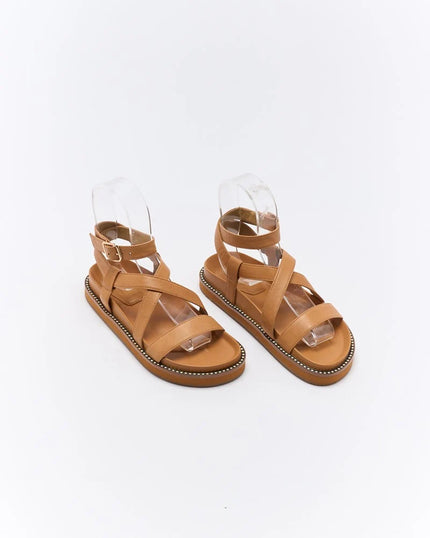 WALNUT Presly Leather Sandal - Coconut Tan
