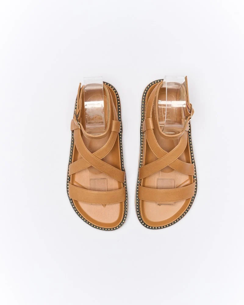 WALNUT Presly Leather Sandal - Coconut Tan