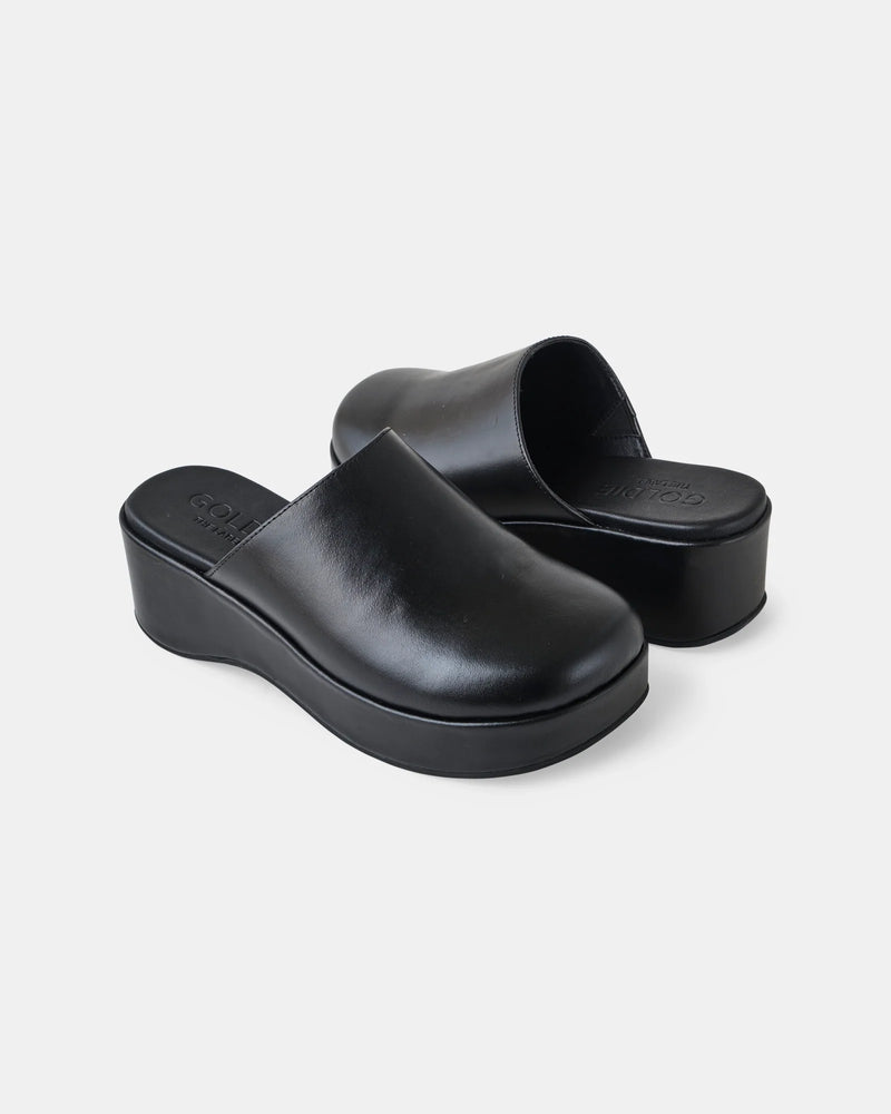 Goldie The Label Solene Leather Mule - Black