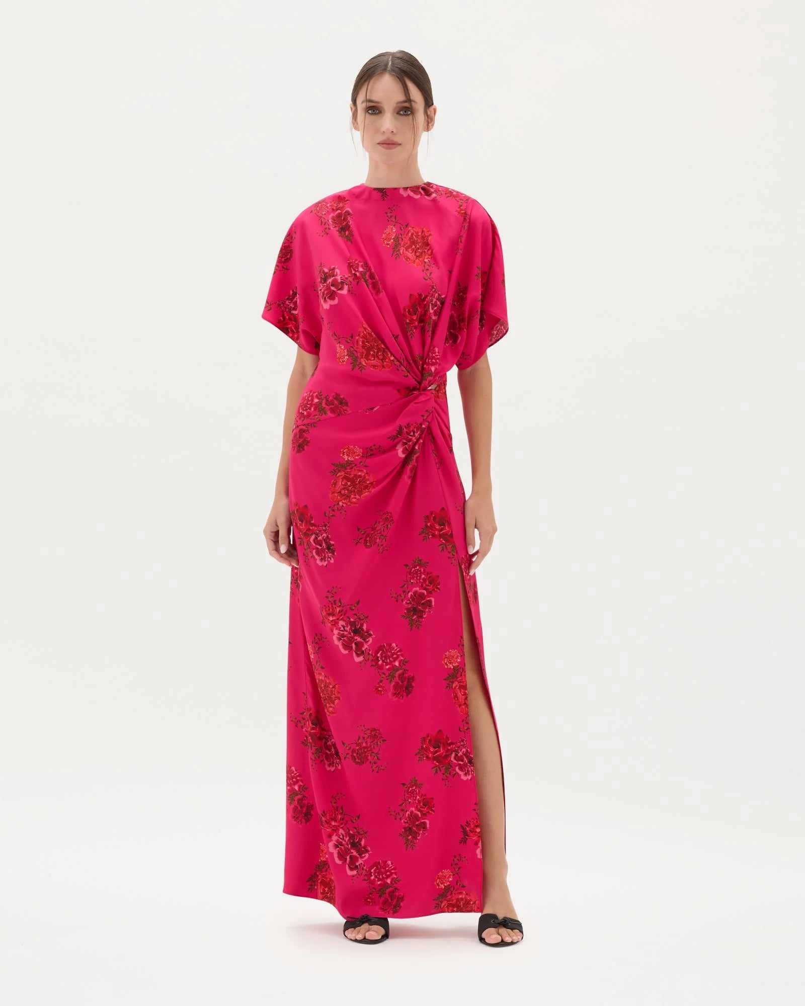 Muma World Magenta Bloom Zaira Dress - Pink