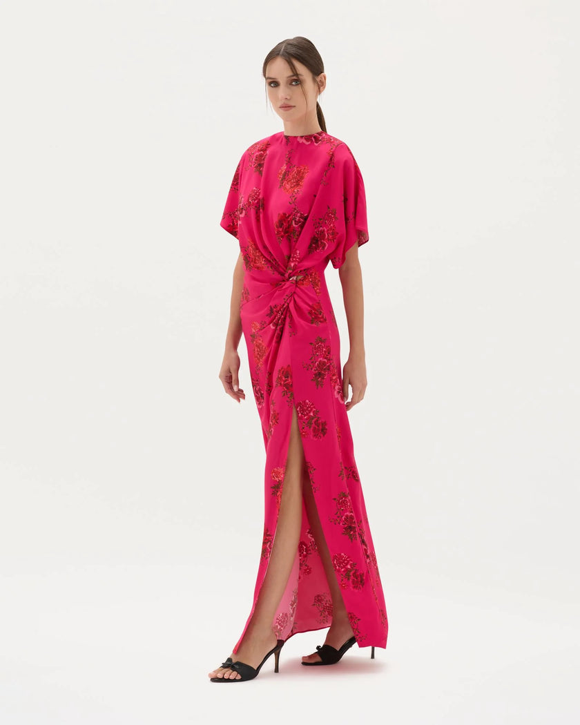 Muma World Magenta Bloom Zaira Dress - Pink