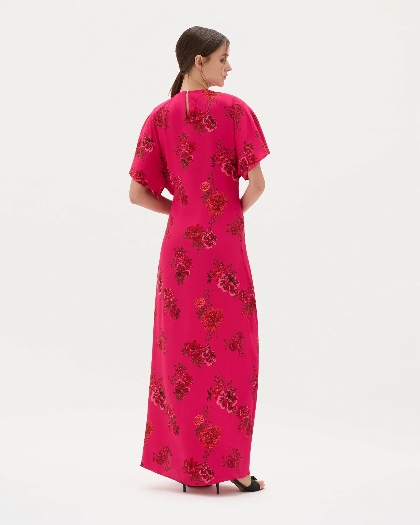 Muma World Magenta Bloom Zaira Dress - Pink