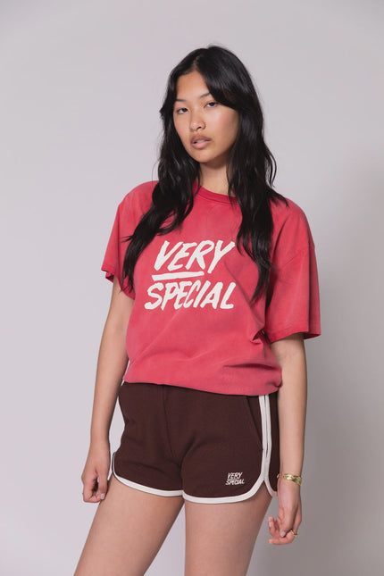 Something Very Special Stacked Logo Tee - Washed Red