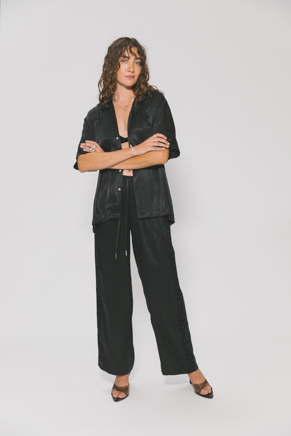 Something Very Special Black Panel Geo Resort Shirt
