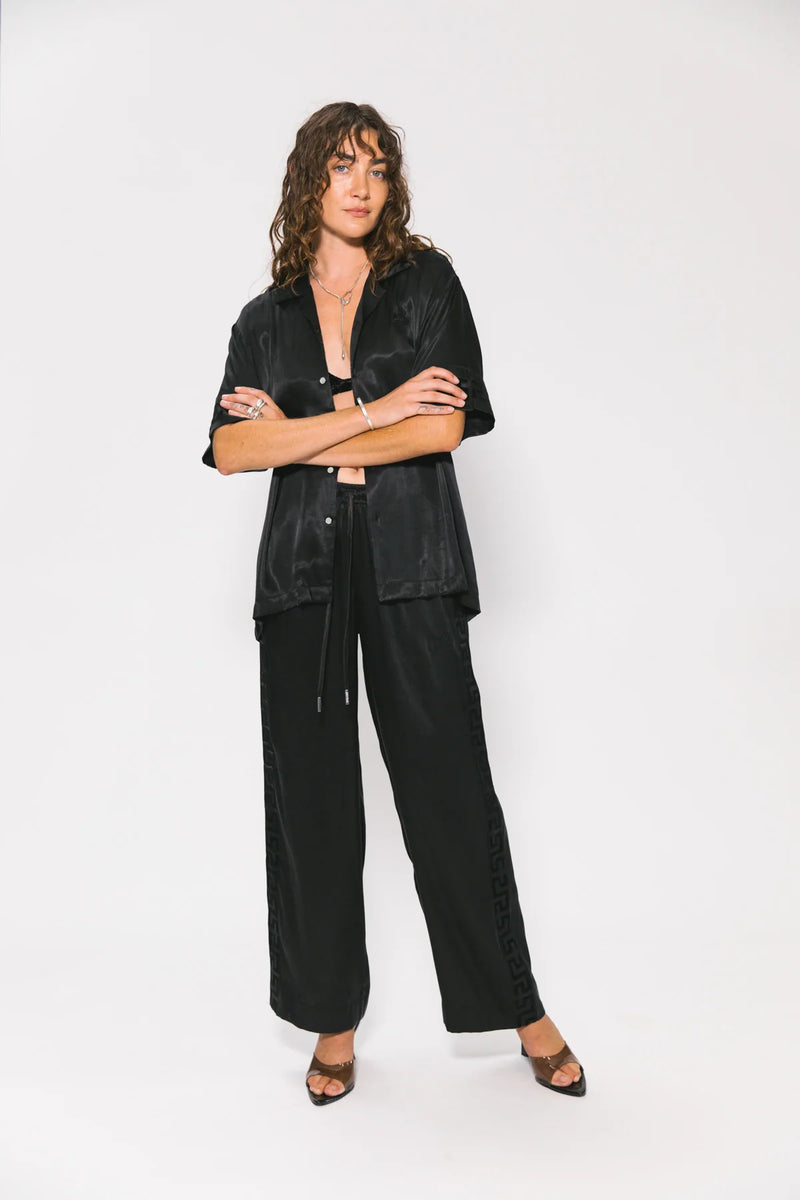 Something Very Special Black Panel Geo Resort Shirt