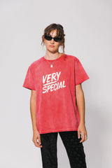 Something Very Special Stacked Logo Tee - Washed Red