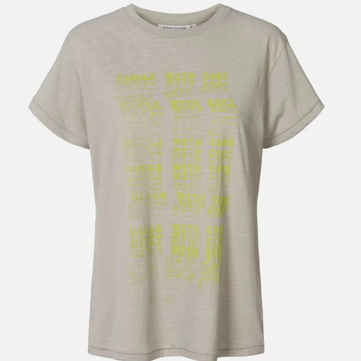 Rabens Saloner Ambla Tee - Dove Grey - Handle with Care