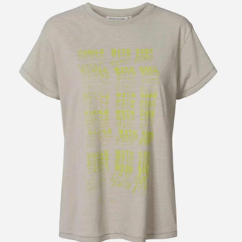 Rabens Saloner Ambla Tee - Dove Grey - Handle with Care
