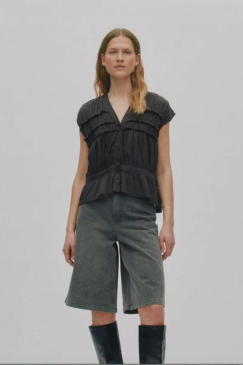 RABEN SALONER - ELENOR LIQUORICE TOP