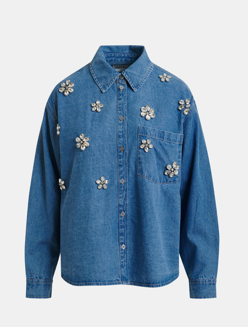 Essentiel Antwerp Konnection Rinestone Denim Shirt