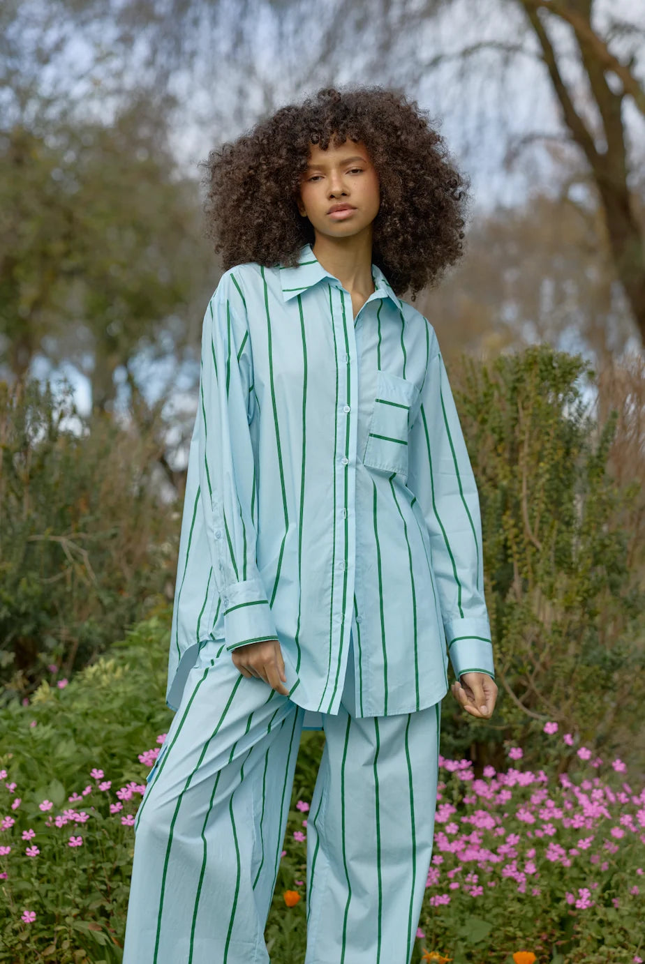 ASTON STUDIO Buddy Shirt - Bluebell Stripe