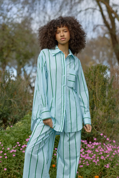 ASTON STUDIO Buddy Shirt - Bluebell Stripe