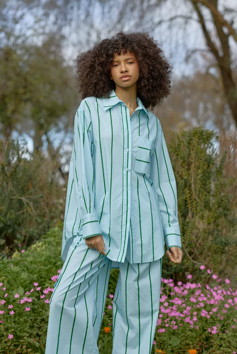 ASTON STUDIO Buddy Shirt - Bluebell Stripe