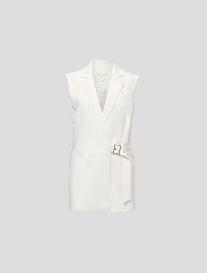 VIKTORIA & WOODS Renowned Sleeveless Blazer - Ivory