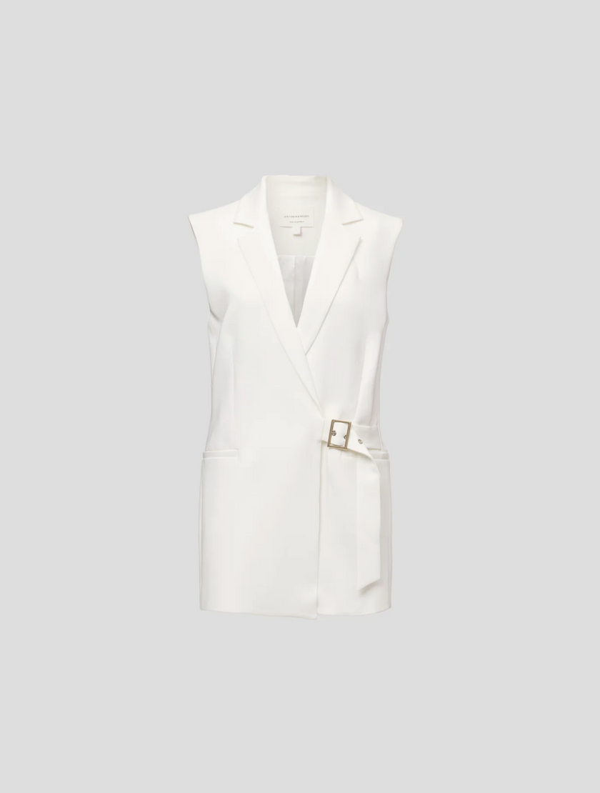 VIKTORIA & WOODS Renowned Sleeveless Blazer - Ivory