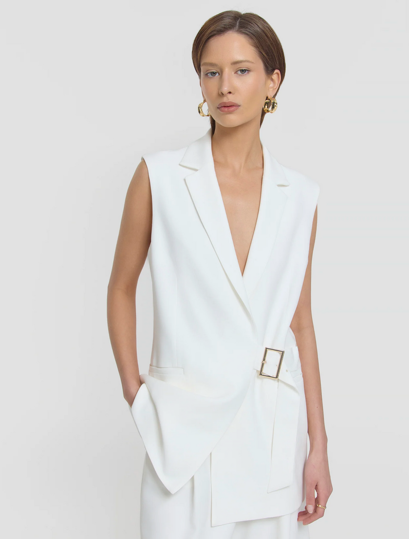 VIKTORIA & WOODS Renowned Sleeveless Blazer - Ivory