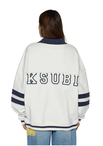 Ksubi 99 boyfriend polo sweatshirt vintage white