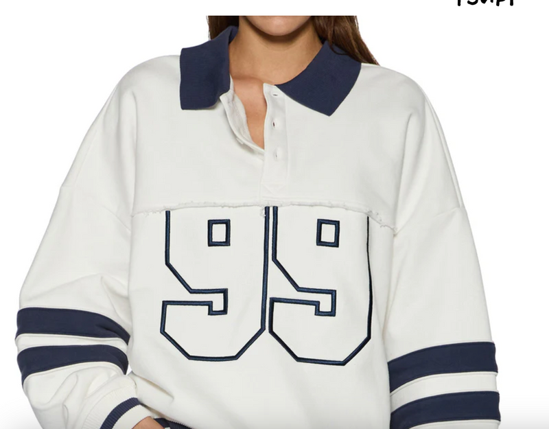 Ksubi 99 boyfriend polo sweatshirt vintage white
