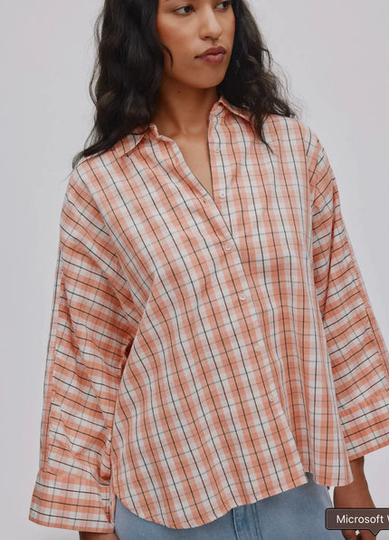 Rabens Saloner Chloe Shirt - Mandarin Check