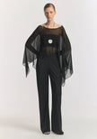 VIKTORIA & WOODS Romance Silk Cape Top - Black