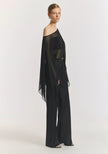 VIKTORIA & WOODS Romance Silk Cape Top - Black