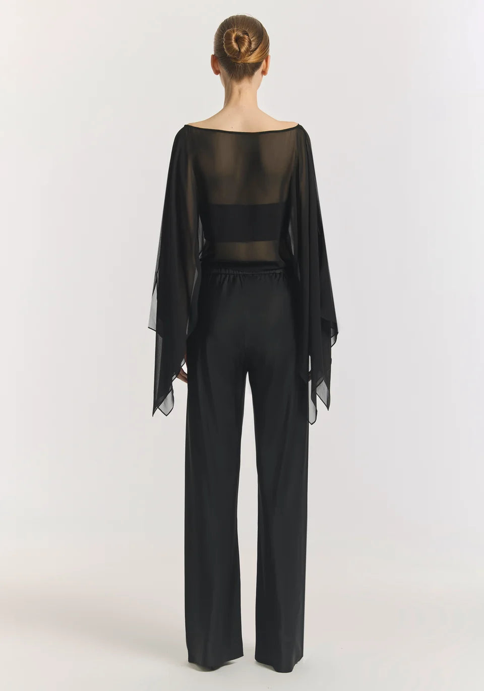 VIKTORIA & WOODS Romance Silk Cape Top - Black