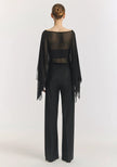 VIKTORIA & WOODS Romance Silk Cape Top - Black